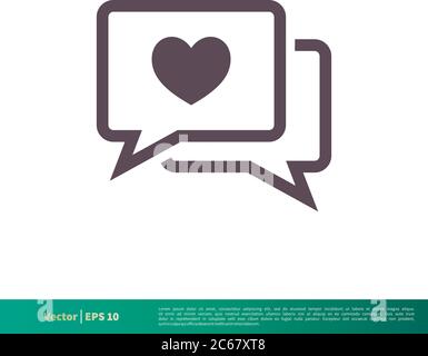 Love Chat Icon Vector Logo Template Illustration Design. Editable Vector EPS 10. Stock Vector