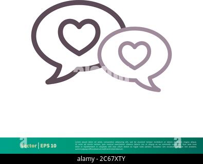 Love Chat Icon Vector Logo Template Illustration Design. Editable Vector EPS 10. Stock Vector