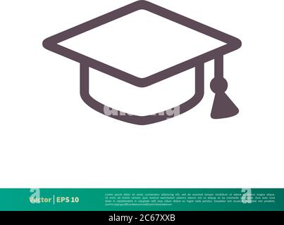 Graduate Hat Education Icon Vector Logo Template Illustration Design. Editable Vector EPS 10. Stock Vector