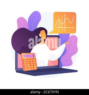 Online math tutoring abstract concept vector illustration. Stock Vector