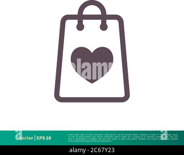 Paper Bag, Shop Icon Vector Logo Template Illustration Design. Editable Vector EPS 10. Stock Vector