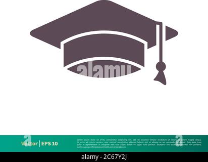 Graduate Hat Education Icon Vector Logo Template Illustration Design. Editable Vector EPS 10. Stock Vector