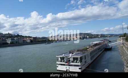 Stunning architecture of Budapest. Amazing streets, old buildings and a lovely atmosphere. An inexpensive and very beautiful Hungarian city. Stock Photo