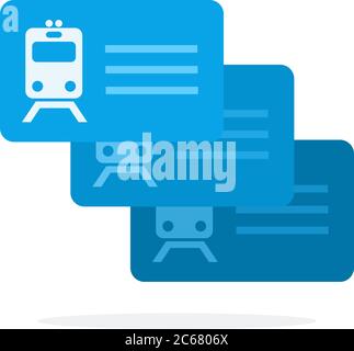 Railway tickets vector flat isolated on white Stock Vector