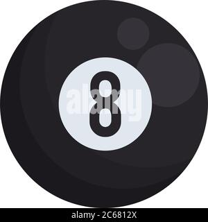billiard eight ball isolated icon vector illustration design Stock Vector
