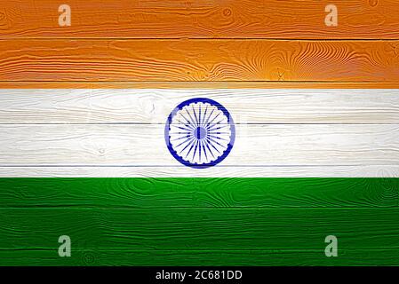 India flag painted on background texture gray concrete Stock Photo - Alamy
