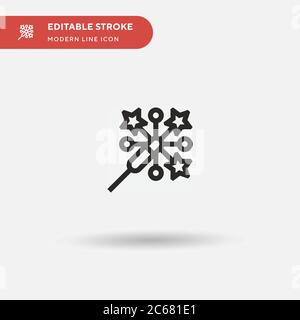 Sparkler Simple vector icon. Illustration symbol design template for web mobile UI element. Perfect color modern pictogram on editable stroke. Sparkler icons for your business project Stock Vector