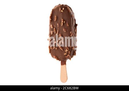 Chocolate Ice cream isolated on white background Stock Photo