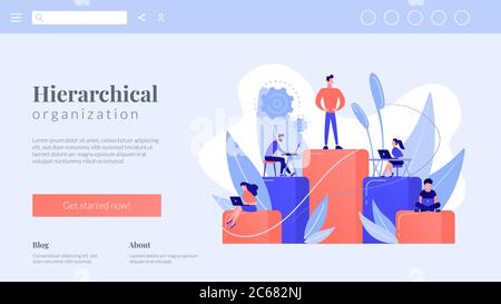 Business hierarchy concept landing page. Stock Vector