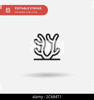 Coral Simple vector icon. Illustration symbol design template for web mobile UI element. Perfect color modern pictogram on editable stroke. Coral icons for your business project Stock Vector