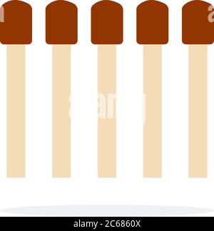 Matches in a row flat isolated Stock Vector