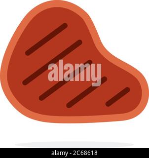 meat grilled steak vector isolated on white. Fresh meat icon Stock ...