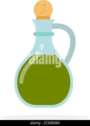 Glass decanter for olive oil Stock Vector