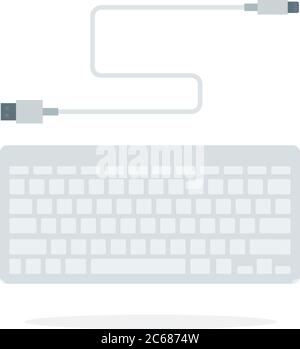 Wireless computer keyboard and usb cable Stock Vector