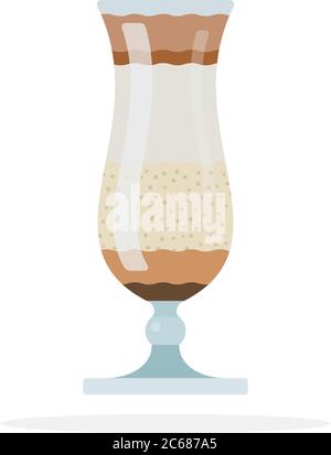 Banana cocktail with caramel in a glass vector flat isolated Stock Vector