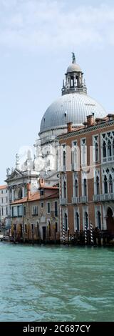 View of Santa Maria della Salute Church from Grand Canal, Venice, Veneto, Italy Stock Photo