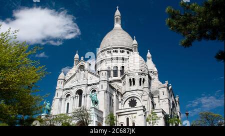 View of Church in Montmartre, Paris, France Stock Photo