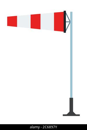 Wind direction indicator on steel structure Airport transport vector icon flat isolated Stock Vector