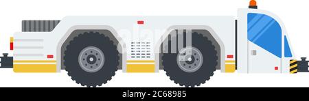 Airport tractor vector flat design isolated object on white background. Stock Vector