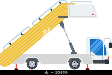 Ramp at the airport vector flat design isolated object on white background. Stock Vector