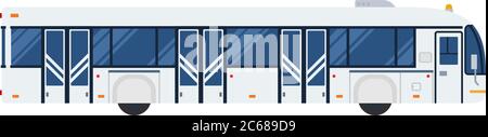 Airport bus vector flat design isolated object on white background. Stock Vector