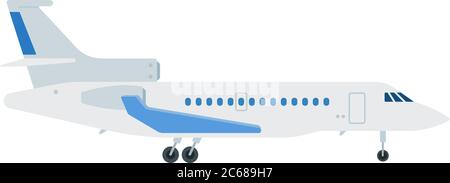 Passenger plane vector flat material design isolated object on white background. Stock Vector