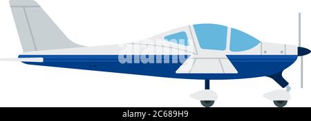 Sports monoplane vector flat material design isolated object on white background. Stock Vector