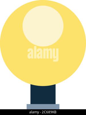 Yellow bulb vector flat material design isolated object on white background. Stock Vector