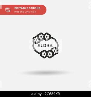 Aloha Simple vector icon. Illustration symbol design template for web mobile UI element. Perfect color modern pictogram on editable stroke. Aloha icons for your business project Stock Vector