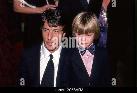 Dustin Hoffman and Justin Henry at premiere for the movie Kramer Vs. Kramer in 1979 Stock Photo