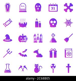 Halloween gradient icons on white background, stock vector Stock Vector