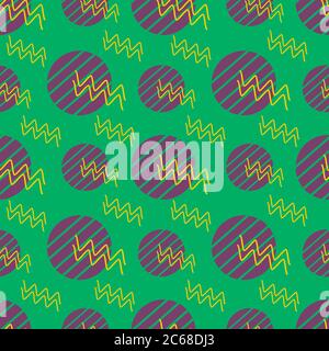 colorful abstract geometric stripe circle seamless pattern background Stock Vector