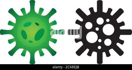 corona virus 2019-nCoV. corona virus icon logo illustration. green and black color with background isolated. vector Stock Vector