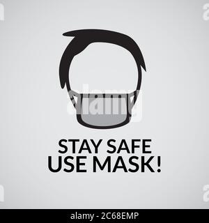 vector illustration of people using masker. anticipation from corona disease. Stock Vector
