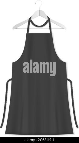 Kitchen apron for chef on hanger isolated on white background. Vector ...