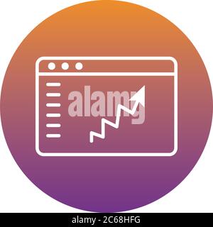 webpage with arrow statistic block style vector illustration design Stock Vector