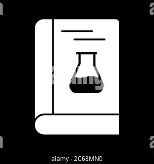 Unique Chemistry Book Vector Glyph Icon Stock Vector