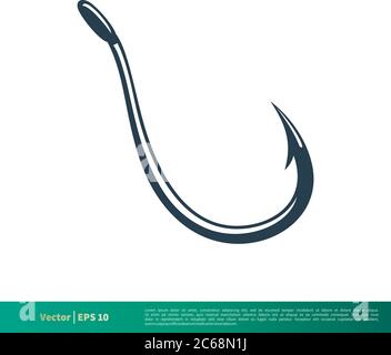 Fishhook, Bait Icon Vector Logo Template Illustration Design. Editable Vector EPS 10. Stock Vector