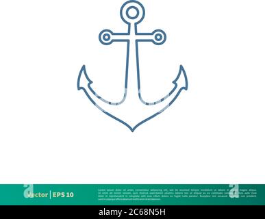 Anchor - Nautical Icon Vector Logo Template Illustration Design. Editable Vector EPS 10. Stock Vector