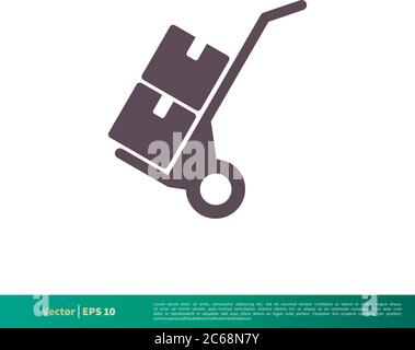 Cargo Cart Icon Vector Logo Template Illustration Design. Editable Vector EPS 10. Stock Vector