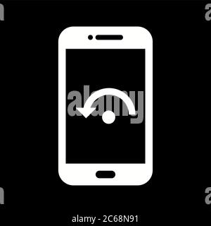 Unique Restart Phone Vector Glyph Icon Stock Vector