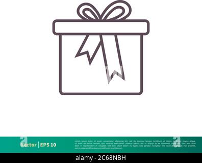 Gift Box Icon Vector Logo Template Illustration Design. Editable Vector EPS 10. Stock Vector