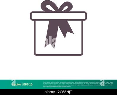Gift Box Icon Vector Logo Template Illustration Design. Editable Vector EPS 10. Stock Vector