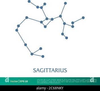 Sagittarius - Constellation Star Icon Vector Logo Template Illustration Design. Editable Vector EPS 10. Stock Vector