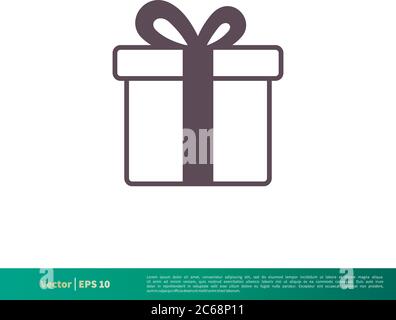 Gift Box Icon Vector Logo Template Illustration Design. Editable Vector EPS 10. Stock Vector
