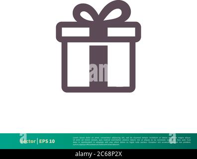 Gift Box Icon Vector Logo Template Illustration Design. Editable Vector EPS 10. Stock Vector