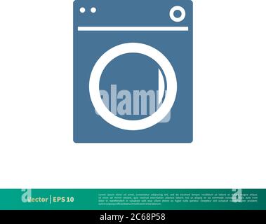 Washer Machine Laundry Icon Vector Logo Template Illustration Design. Editable Vector EPS 10. Stock Vector