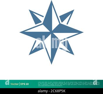 Compass Rose Star Icon Vector Logo Template Illustration Design. Editable Vector EPS 10. Stock Vector