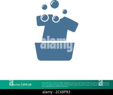 Wash Laundry Icon Vector Logo Template Illustration Design. Editable Vector EPS 10. Stock Vector