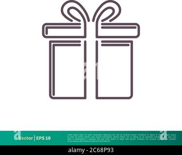 Gift Box Icon Vector Logo Template Illustration Design. Editable Vector EPS 10. Stock Vector